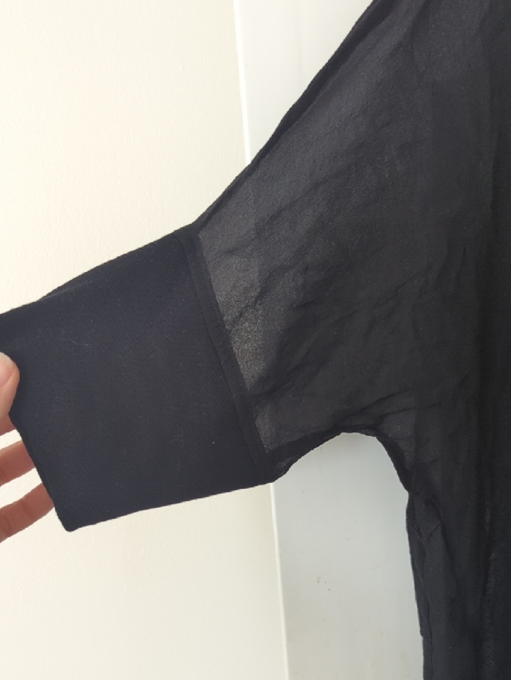 Eileen Fisher Black Lightweight Sheer Tunic Top - Picture 3 of 6